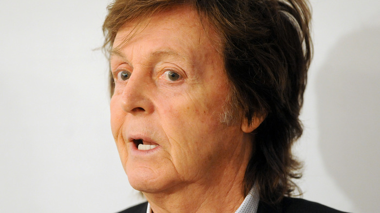 Paul McCartney mouth open