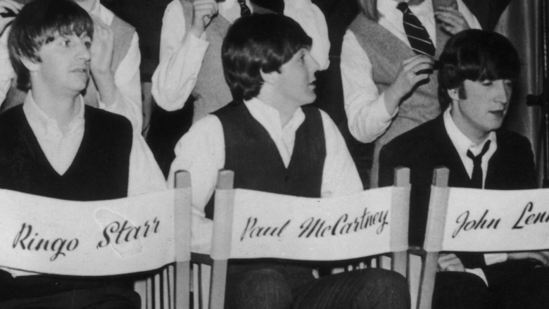 Ringo Starr, Paul McCartney, John Lennon director's chairs