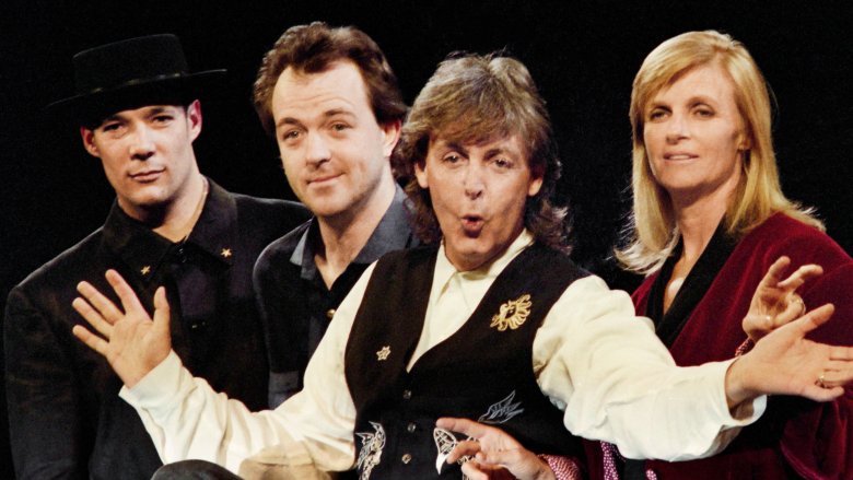 Paul McCartney and Wings on stage