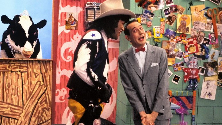 Paul Reubens and Laurence Fishburne on Pee-Wee's Playhouse