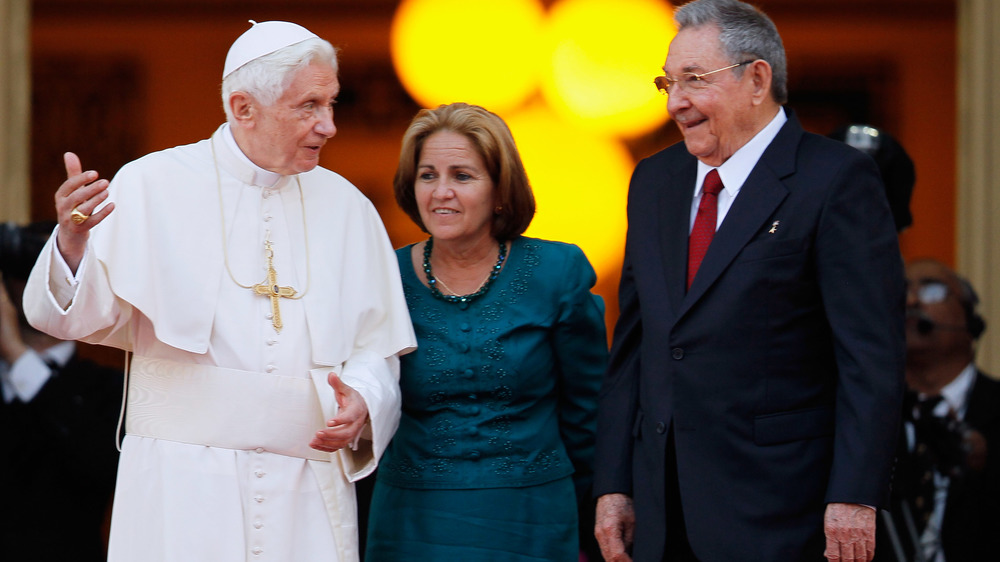 Pope Benedict with Raul Castro