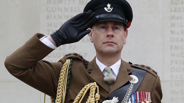 Prince Edward salutes