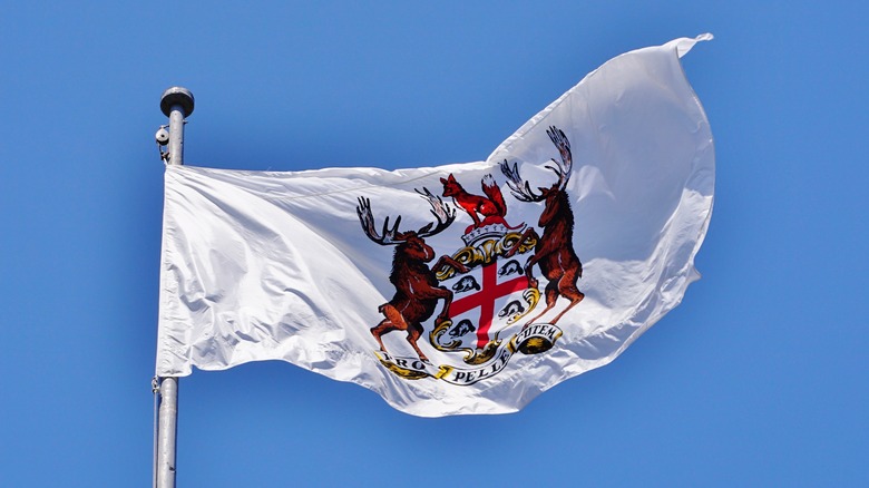 HBC flag flying in wind