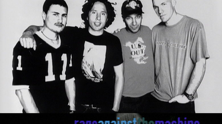 SNL intro pic of Rage Against the Machine 1996