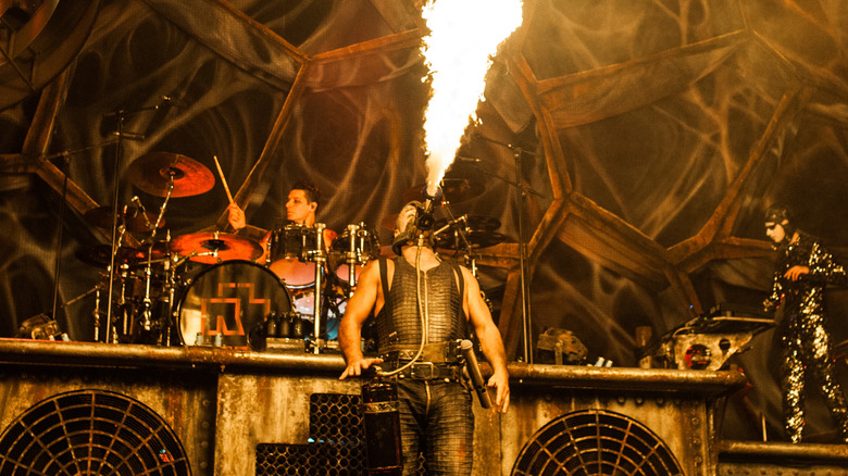 Till Lindemann spraying fire