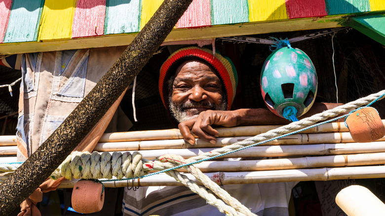 Jamaican Rasta man smiling