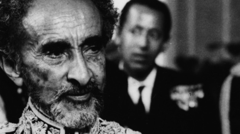 Haile Selassie walking outside