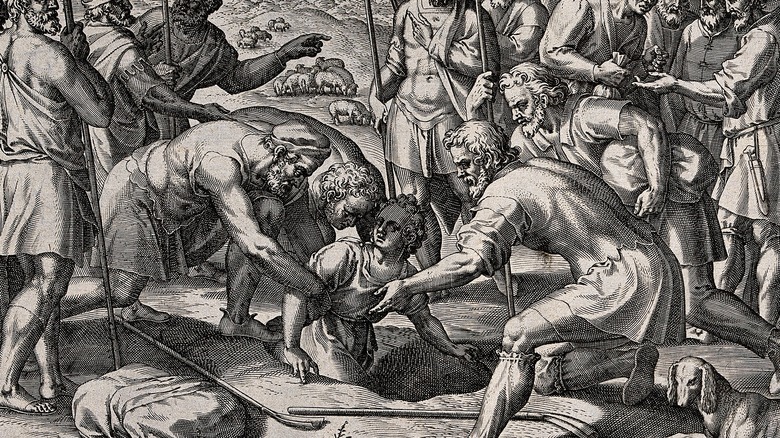 joseph is lowered into pit