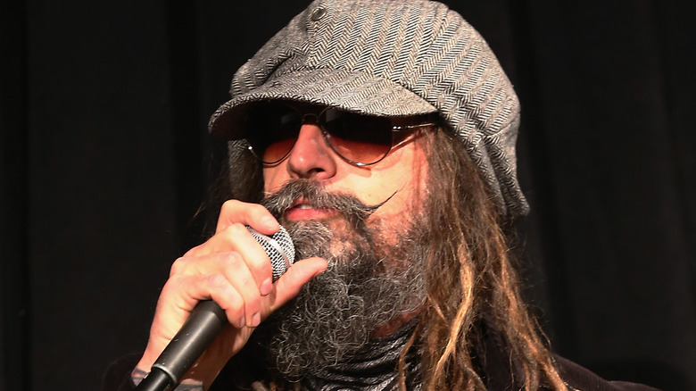 Rob Zombie holding mic