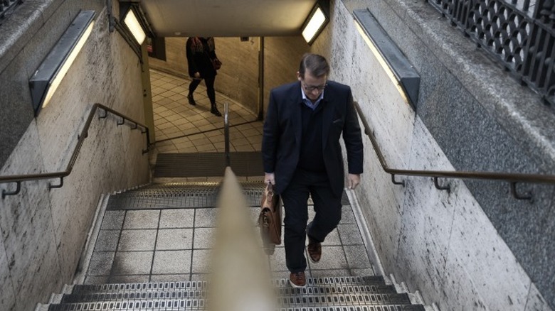 Walking up stairs