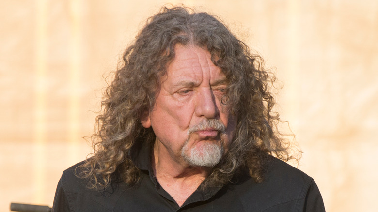 Robert Plant pursing lips