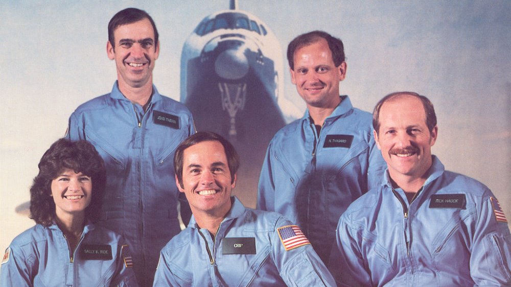 The crew of the Space Shuttle STS-7