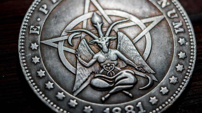 Souvenier coin with image of Baphomet