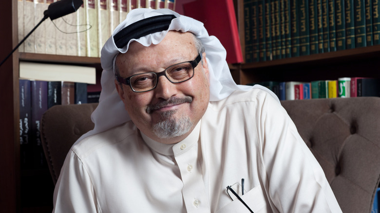 Jamal Khashoggi at his home