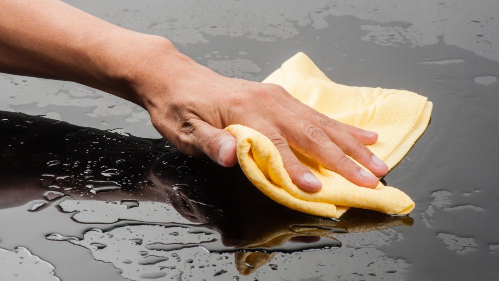 Person using chamois 