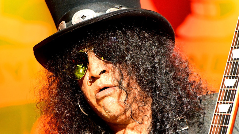 Slash close-up with guitar