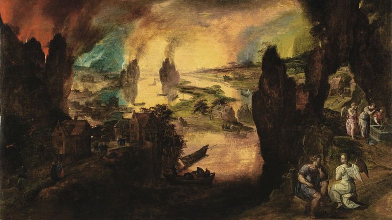 Lot fleeing Sodom