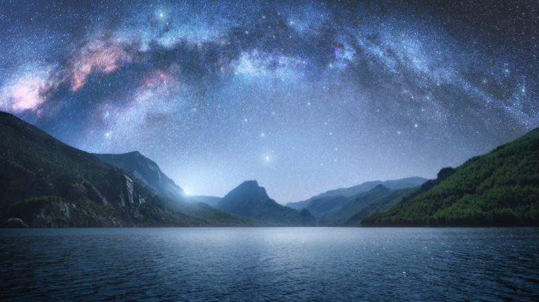 Starry night sky showing the Milky Way galaxy.