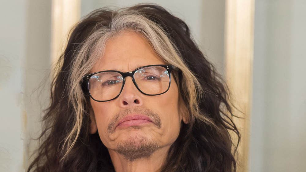Steven Tyler looking serious