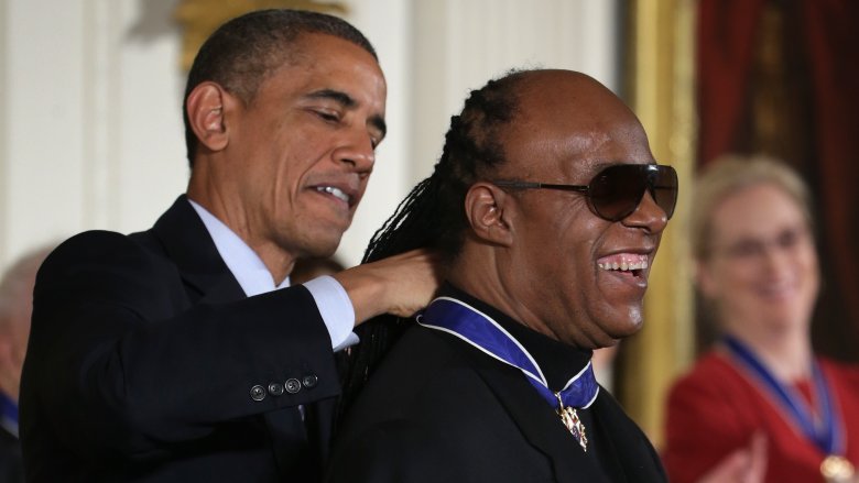 Barack Obama and Stevie Wonder