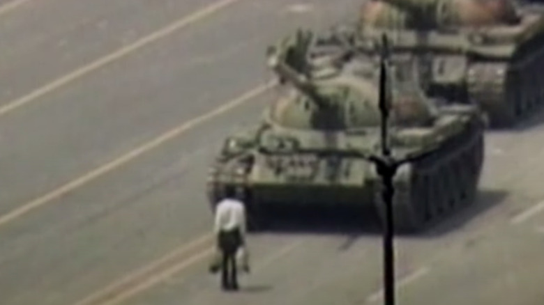 Tank Man in front of tanks 