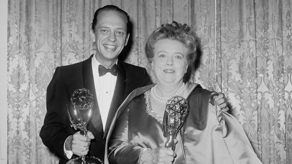 Don Knotts and Frances Bavier with their Emmy Awards