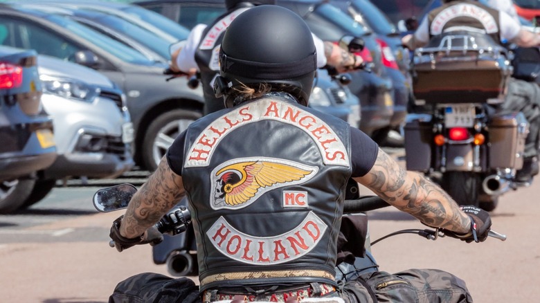 Hells Angels member riding