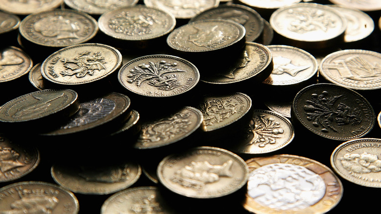 pile of pound coins