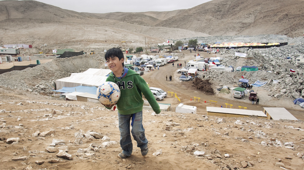 Boy at Camp Hope, Chile.