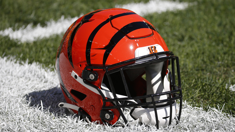 Cincinnati Bengals helmet on the grass