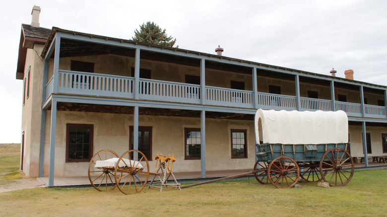 Ft. Laramie with wagon