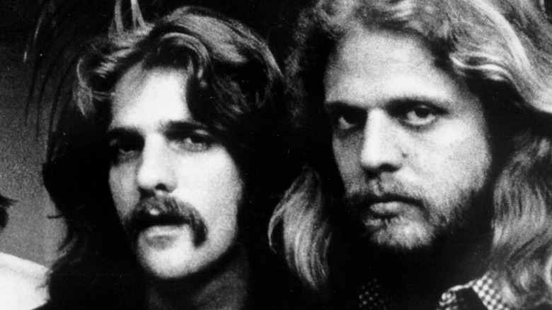 Glenn Frey and Don Felder in a 1970s Eagles press photo