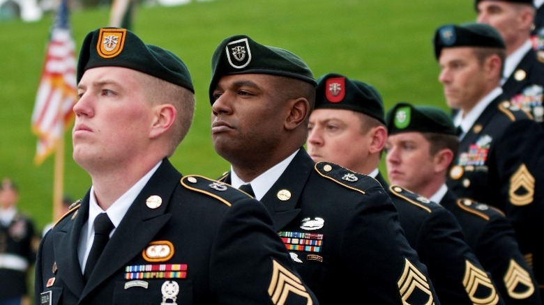 Green Berets soldiers standing