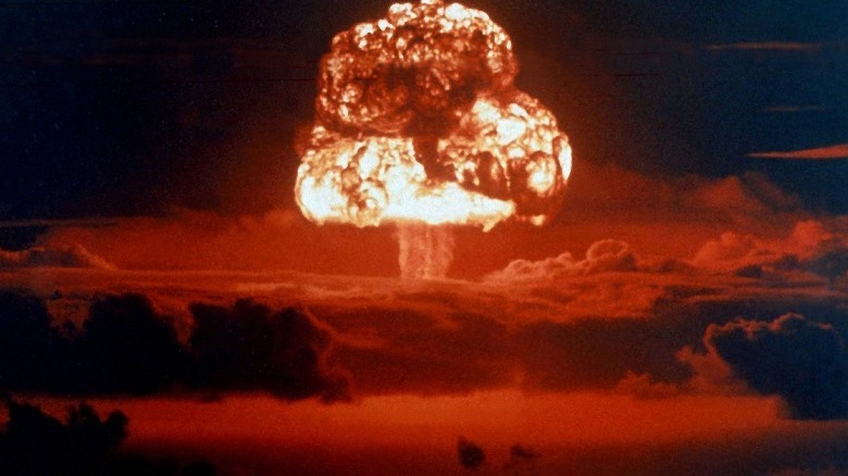 Mushroom cloud from atomic explosion