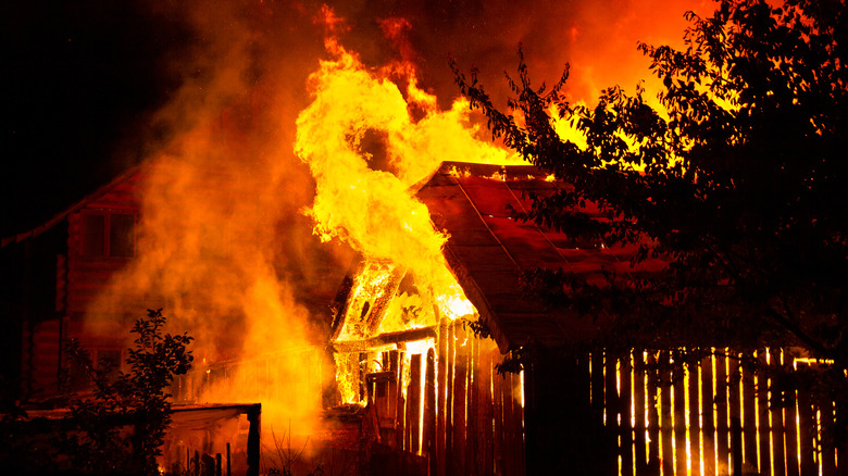 building on fire
