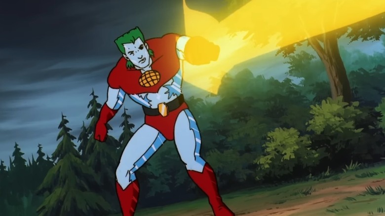 Captain Planet using a blast in Captain Planet and the Planeteers