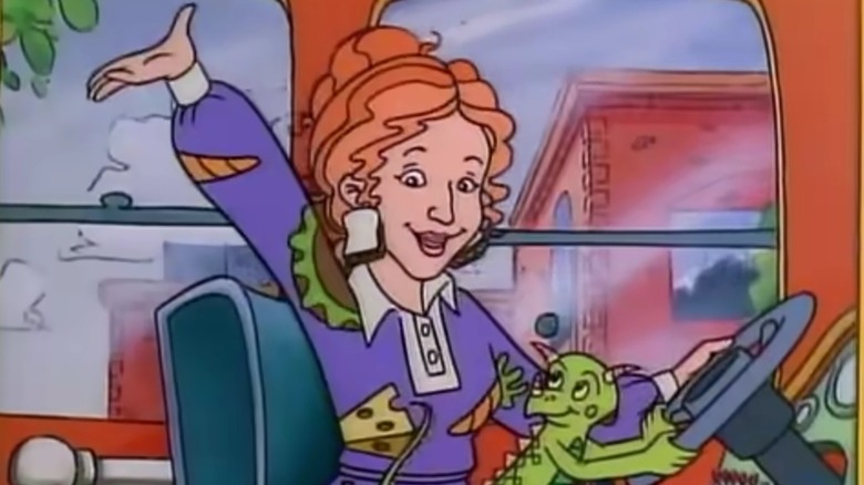 Miss Frizzle and Liz in the Magic School Bus