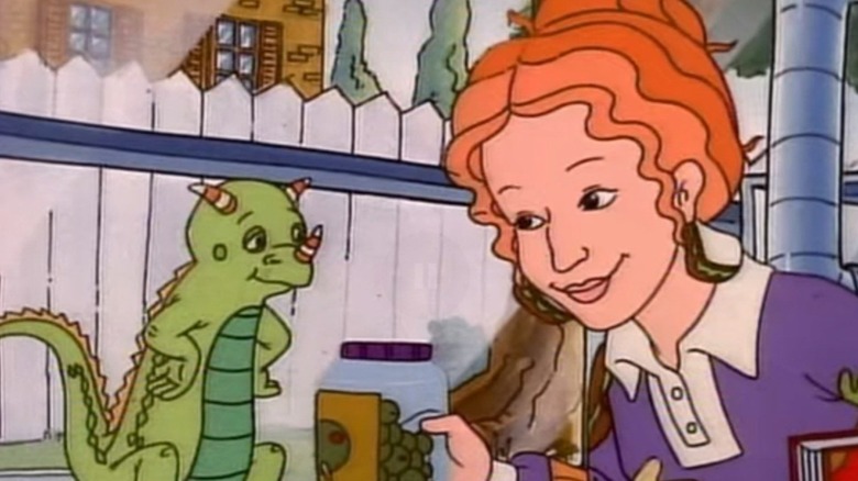Ms. Frizzle looking at Liz in The Magic School Bus