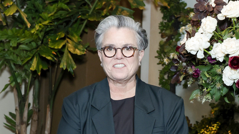 Rosie O'Donnell grimacing in glasses