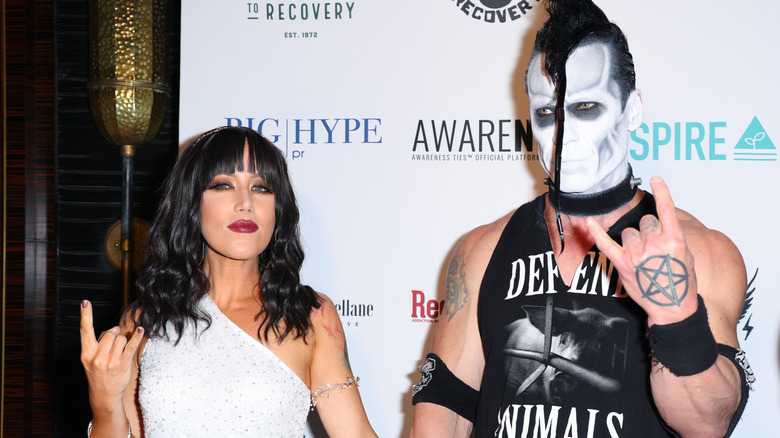 Alissa White-Gluz and the Misfits Doyle Wolfgang von Frankenstein posing together in 2022