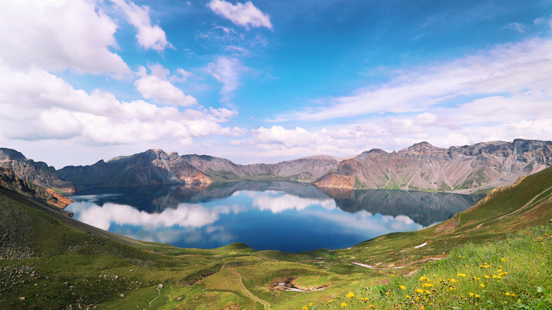 Lake on summit of Mount Paektu