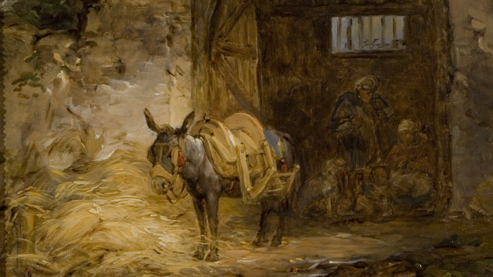 nativity of jesus with donkey
