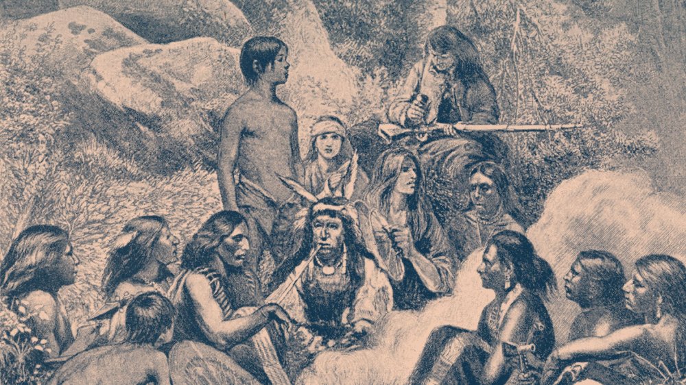 Illustration of Diné camped out