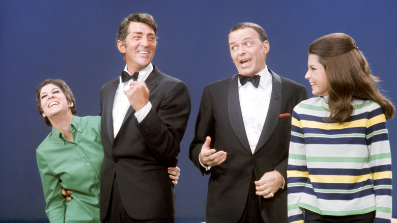 Dean and Deana Martin on stage with Frank and Tina Sinatra