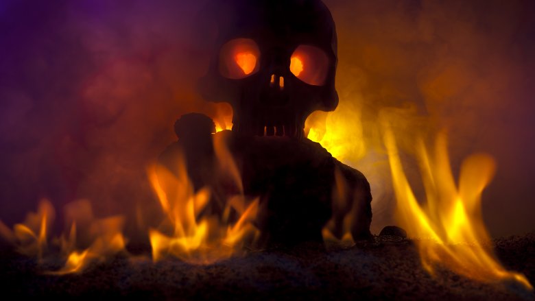 Fire and skull