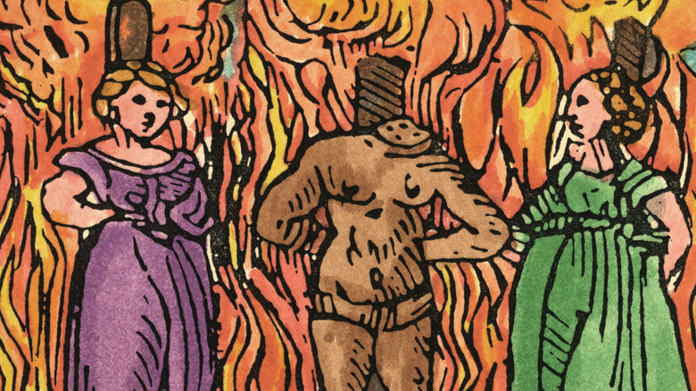 burned stake beheaded