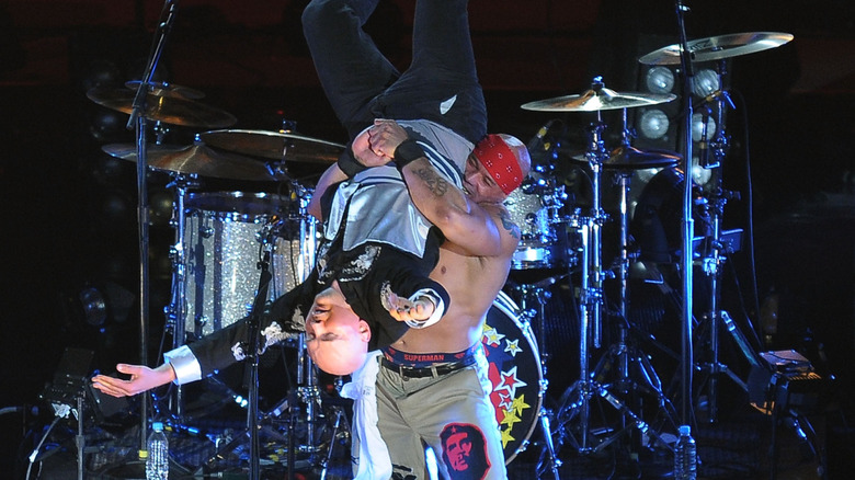 Billy Corgan wrestling on stage