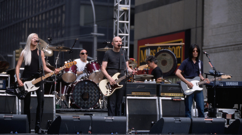 The Smashing Pumpkins play in New York City street