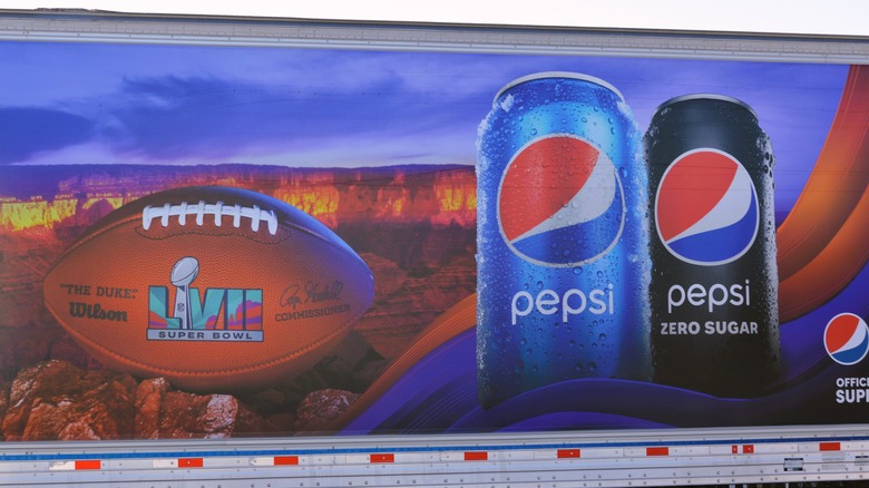 Pepsi advertisement for Super Bowl LVII on computer