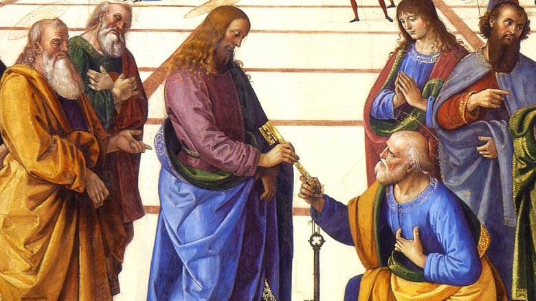 christ handing the keys to saint peter